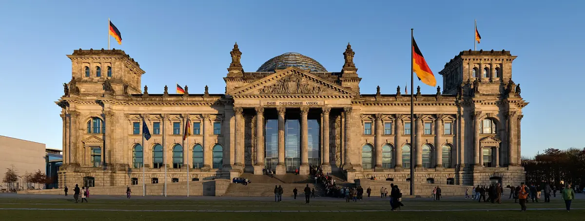 The Reichstag building seen from the west
