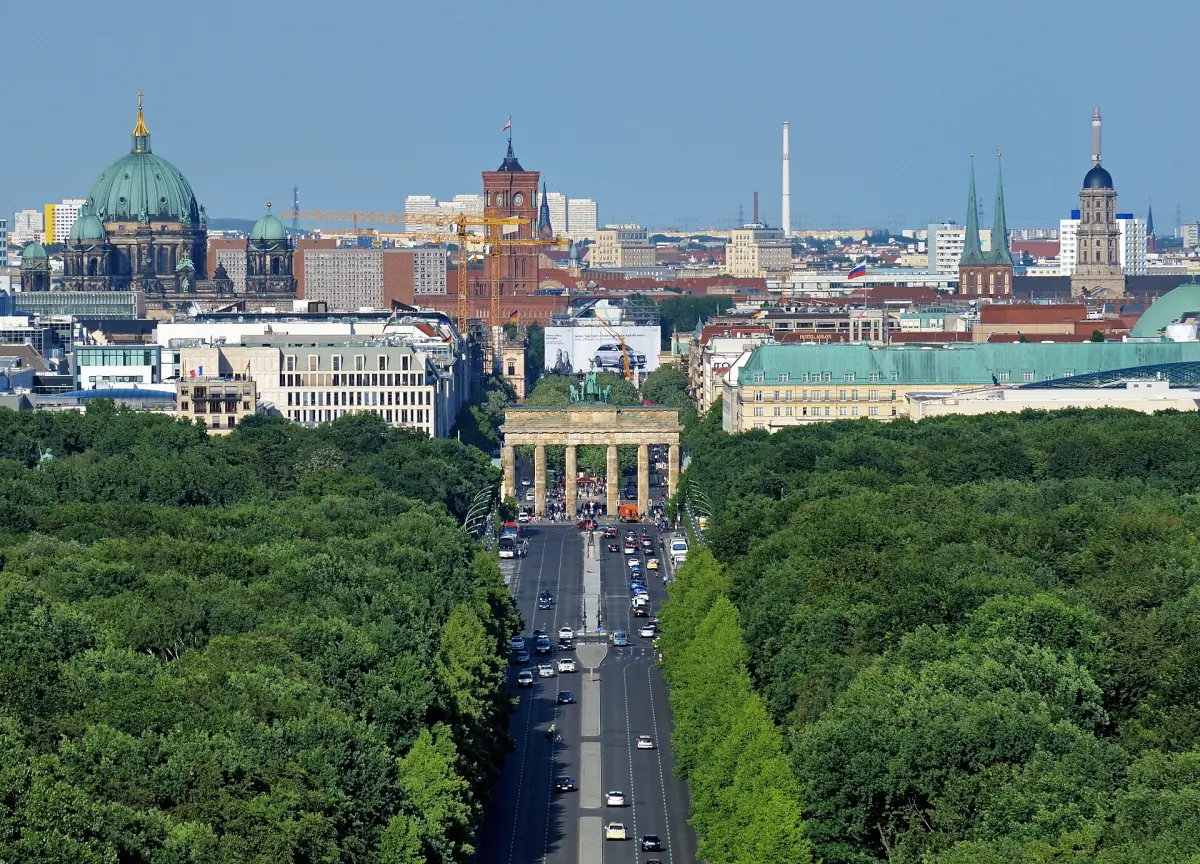 The view from the Victory Column towards the Brandenburg Gate